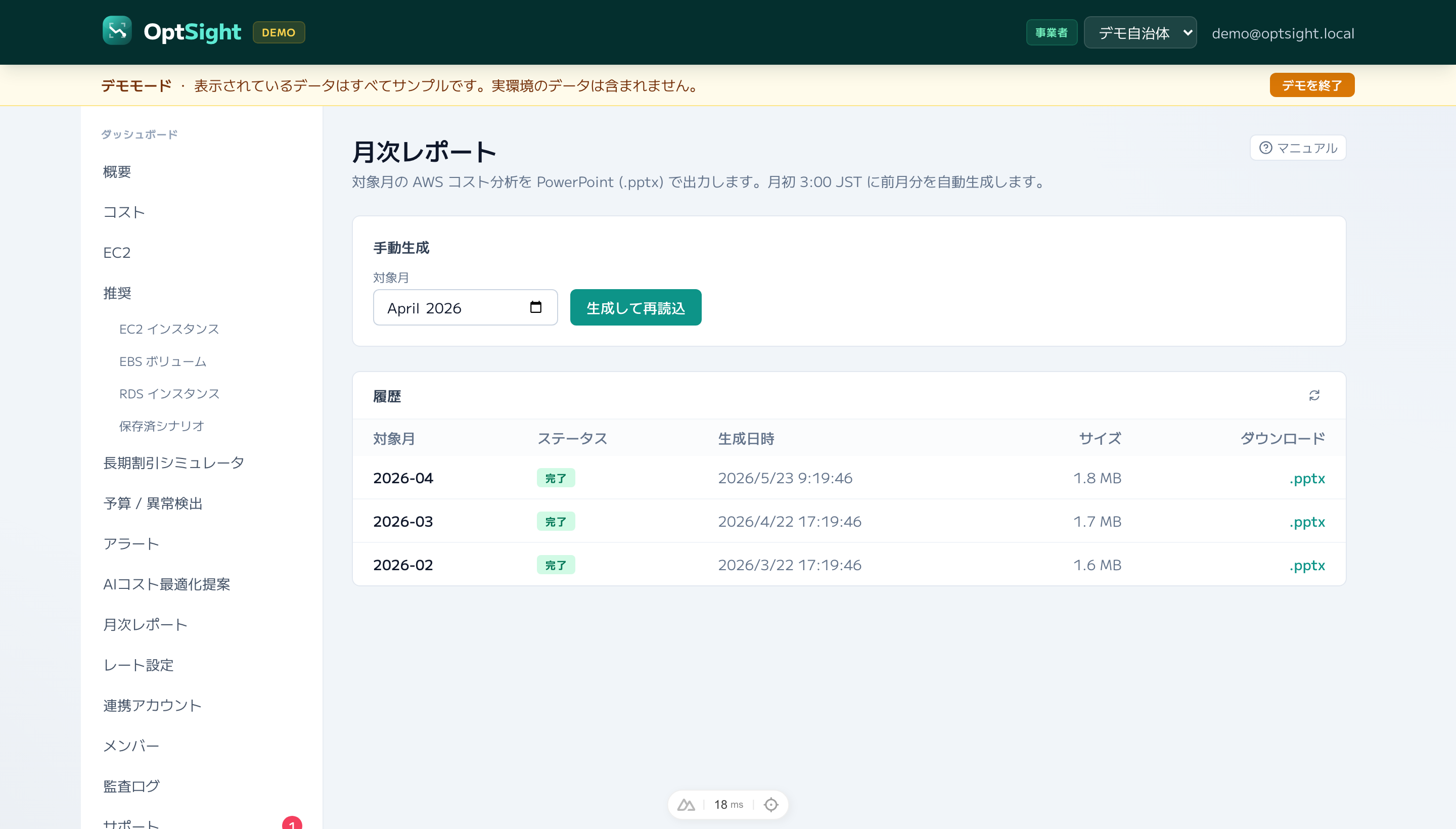 月次レポート自動生成